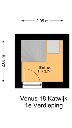 Floorplan - Venus 18, 2221 JE Katwijk